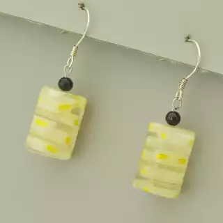 Сережки петля Муранське скло (срібло 925 проба)