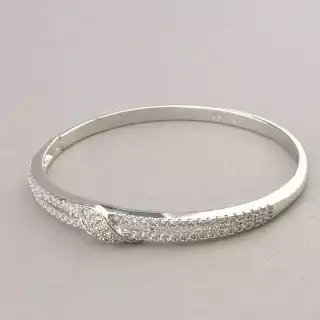 Браслет шарнірний Xuping Фіаніт 17 см (родій)