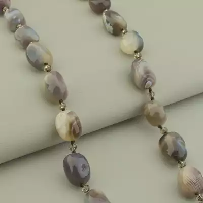 🏷️️ Намисто Агат, Чеський кришталь 55 см. F-101665