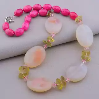 Намисто Агат, Топаз 60 см