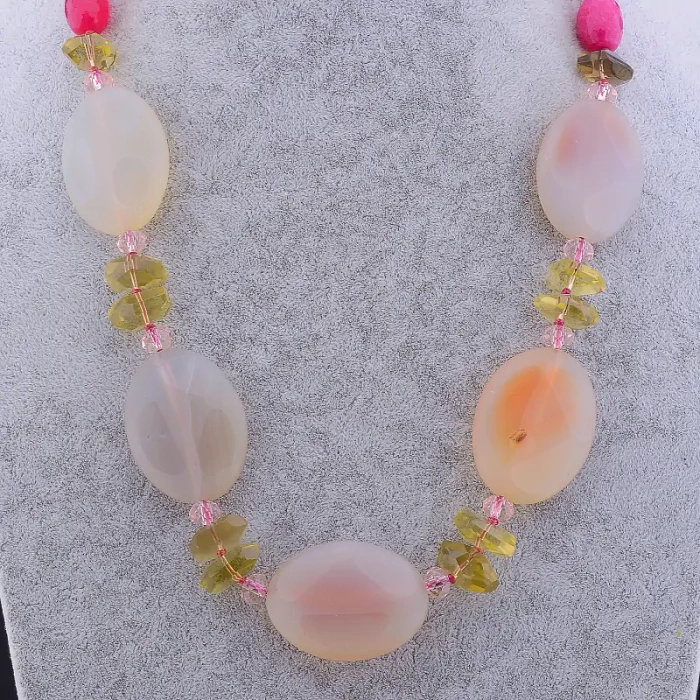 🏷️️ Намисто Агат, Топаз 60 см ss_54810