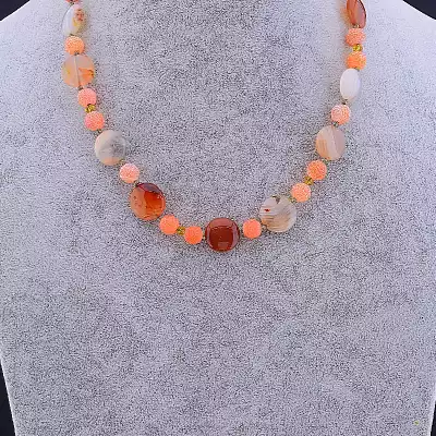 🏷️️ Намисто Сердолік, Агат 50 см F-77888