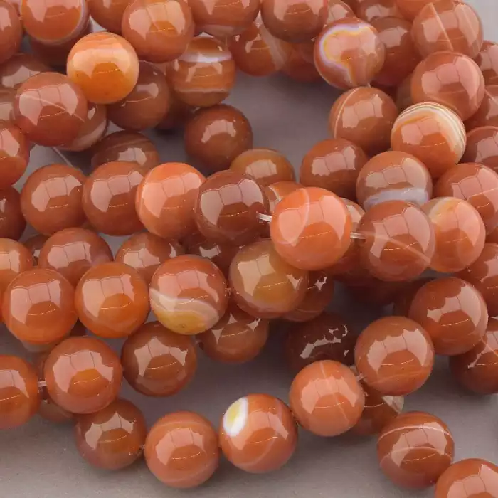 🏷️️ Намистини Сердолік 38 см. 12 мм. на нитці (натуральне каміння, без застібки) в формі кульки ss_87757