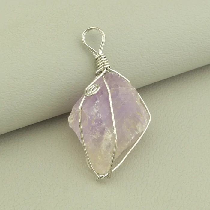 🏷️️ Кулон Аметист у дроті 40х25мм. ss_103508
