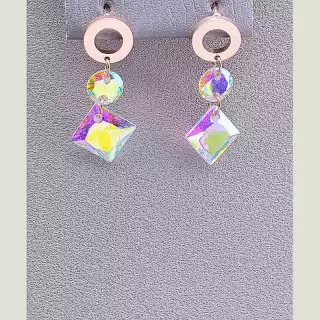 Сережки пусети Fashion Сrystal (позолота 18к)