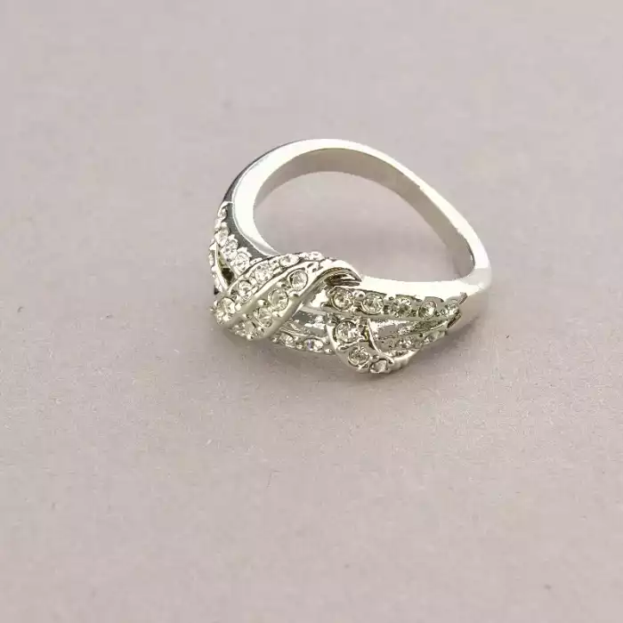 🏷️️ Набір Підвіска + Каблучка + Сережки Winniana Фіаніт 45 см. (родій) ss_88937