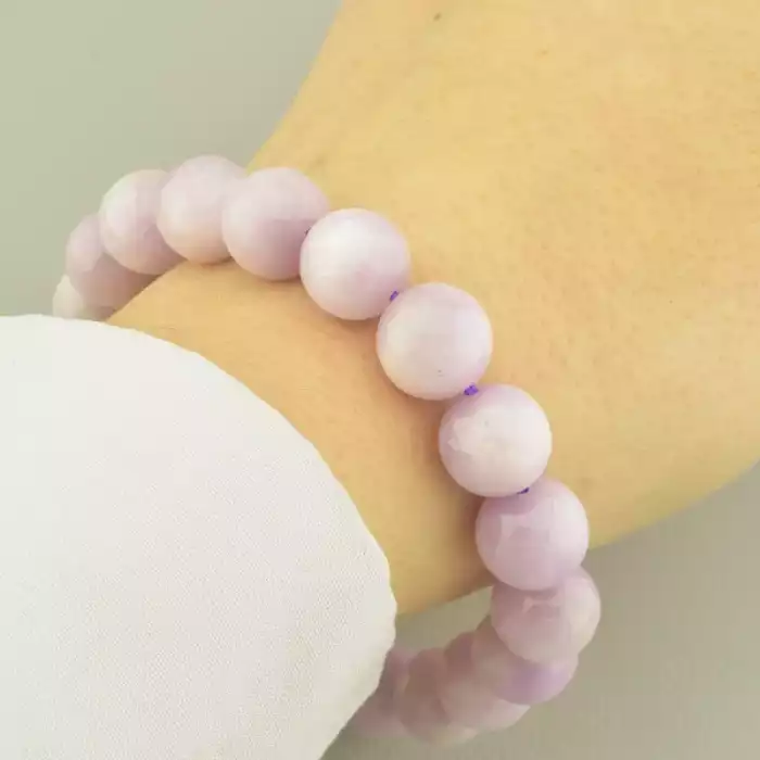 🏷️️ Браслет резинка Кунцит 19 см. 10,5 мм. ss_103927