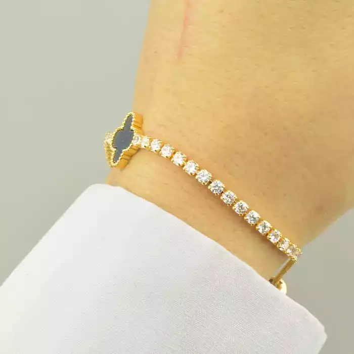 🏷️️ Браслет регульований Saiya емаль 17 см. (позолота 18к лимонна) ss_96854