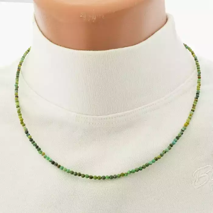 🏷️️ Підвіска з хризоколою грань (45 см, зелена, позолота 18к, лимонна) ss_104763