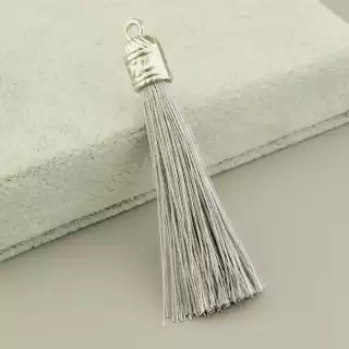 Пензлик шовк (55х80 мм, сірий, срібний, шовк, метал)