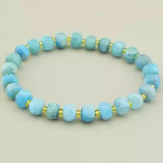 Браслет на резинці Ларімар, Апатит 18 см