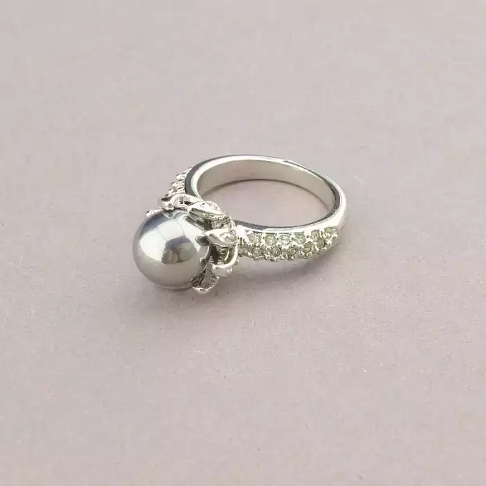 🏷️️ Набір Підвіска + Каблучка + Сережки Winniana Фіаніт 45 см. (родій) ss_92086