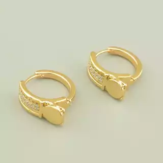 Сережки для повсякденного носіння кільця Xuping Фіаніт (позолота 18к)