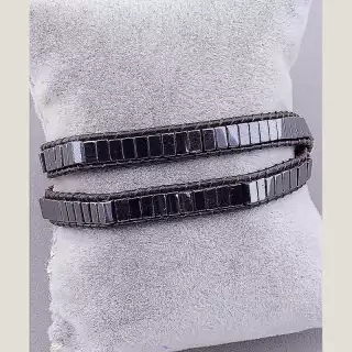 Браслет Chan Luu Гематит 37 см шкіра