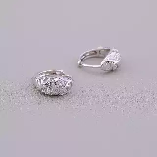 Сережки кільця Xuping Фіаніт (родій)