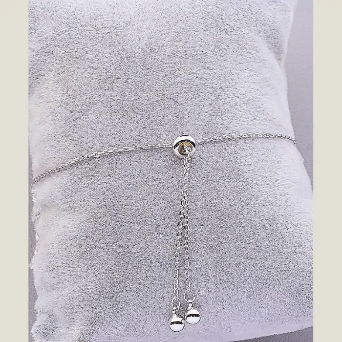 🏷️️ Браслет регульований Saiya Фіаніт 17 см (родій) ss_74018