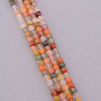 🏷️️ Намистини Самоцвіти 39 см на нитці (натуральне каміння, без застібки) грановані F-83451