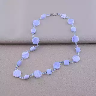 Намисто Сапфирин, Чеський кришталь 57 см