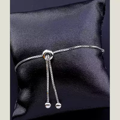 🏷️️ Браслет регульований Фіаніт (родій) (позолота 18к) F-40118