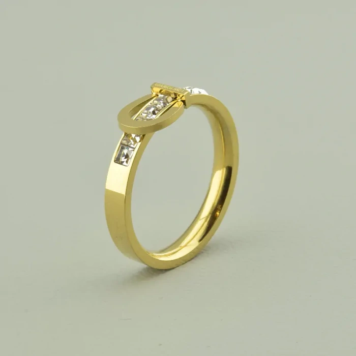 🏷️️ Каблучка медична сталь Xuping Фіаніт (позолота 18к лимонна) ss_93904