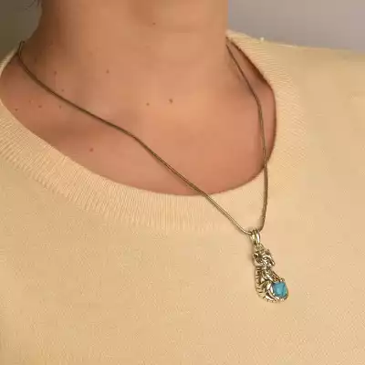 🏷️️ Підвіска + Серьги Бірюза 47 см. F-94131