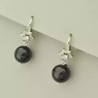 Сережки з французьким замком Майорка (родій)