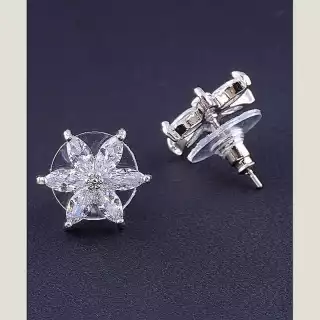 Сережки пусети Big Dipper Фіаніт (родій)