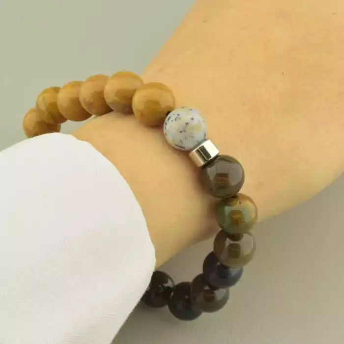 🏷️️ Браслет резинка Яшма 19 см. ss_102066