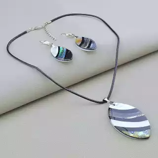 Підвіска + Сережки Галіотіс, Перламутр 45 см.