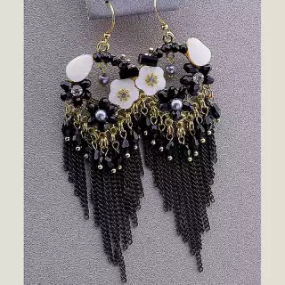 Сережки петля Перламутр, Чеський кришталь