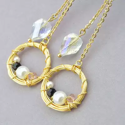 🏷️️ Сережки петля Xuping Чеський кришталь (позолота 18к) F-87391