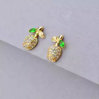 Сережки пусети Xuping Фіаніт (позолота 18к)