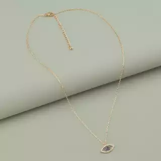 Підвіска всевидюче око Saiya Фіаніт 40 см (позолота 18к рожева)