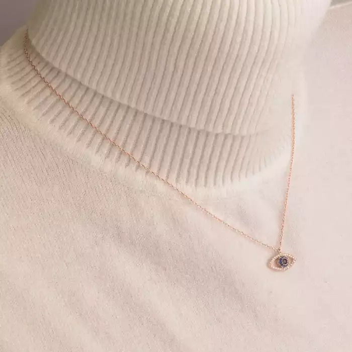 🏷️️ Підвіска всевидюче око Saiya Фіаніт 40 см (позолота 18к рожева) ss_95940