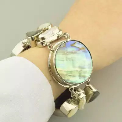 🏷️️ Браслет петля Перли, Перламутр, Галіотіс 22 см. F-103820