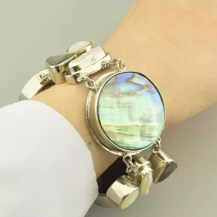 🏷️️ Браслет петля Перли, Перламутр, Галіотіс 22 см. ss_103820