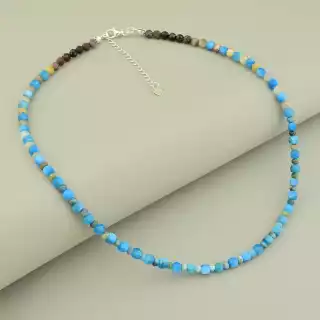 Підвіска Самоцвіти Срібло 925 (42 см, карабін, грань, різнокольоровий, срібний)