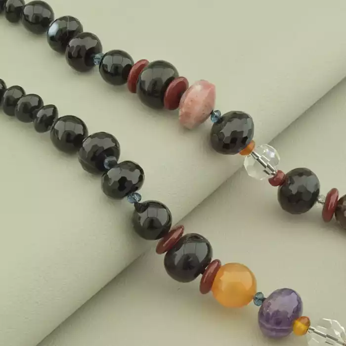 🏷️️ Намисто самоцвіти (50 см, петля, різнокольоровий, 19х15 мм) ss_105065