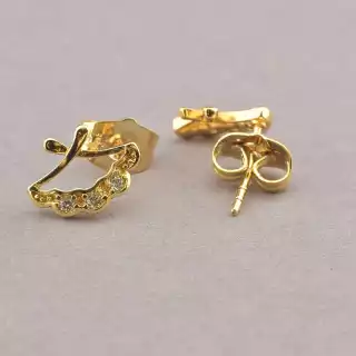 Сережки пусети Xuping Фіаніт (позолота 18к)