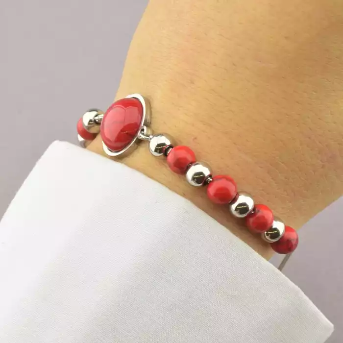 🏷️️ Браслет Stainless Steel Корал Медична сталь 316L 17 см F-105478