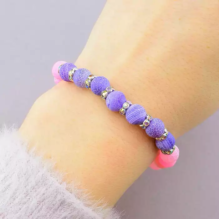 🏷️️ Браслет резинка Агат 17 см ss_80915