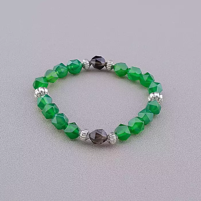 🏷️️ Браслет резинка Агат 17 см ss_81115