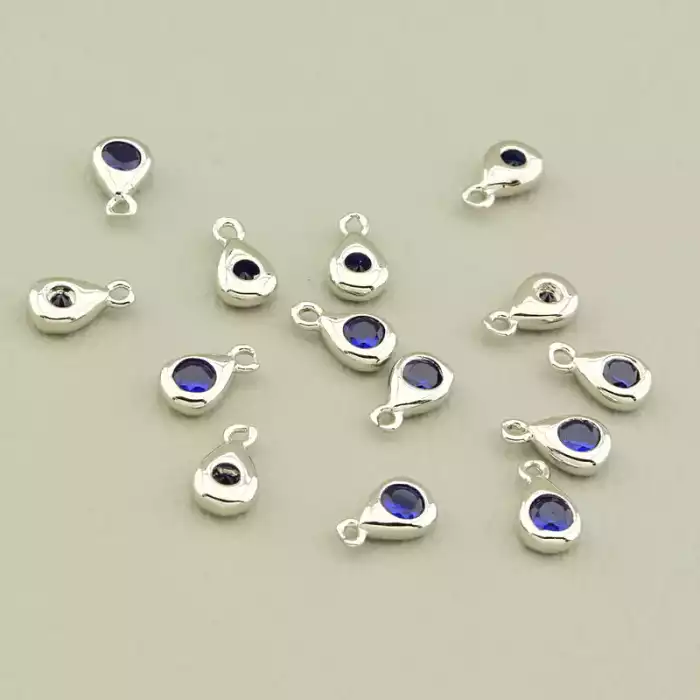 🏷️️ Кулон Фіаніт 7х4.5мм. (родій) F-106087