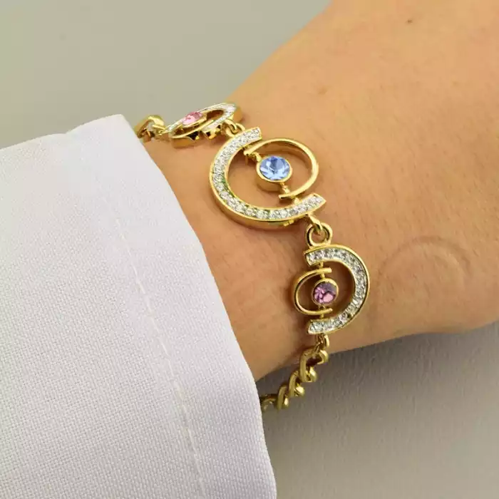 🏷️️ Браслет на карабіні Winniana (Італія) Фіаніт 20 см позолота 14k ss_106289