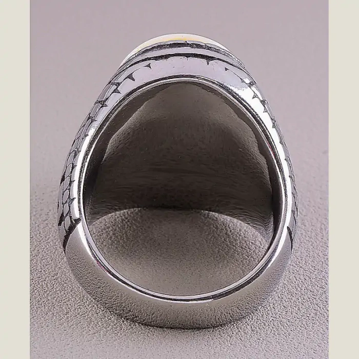 🏷️️ Перстень Stainless Steel Перламутр медична сталь 316L24, 3 р ss_60505