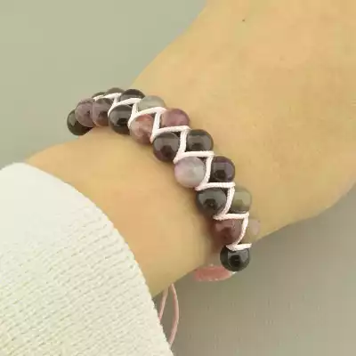 🏷️️ Браслет шамбала Турмалін, Гематит 17 см. F-99386