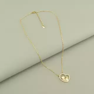 Підвіска серце мати з дитиною Xuping Фіаніт 40 см (позолота 18к)