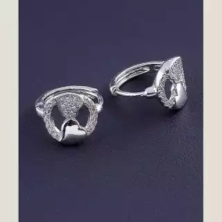 Сережки кільця Xuping Фіаніт (родій)