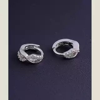 Сережки кільця Xuping Фіаніт (родій)