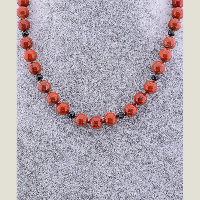 🏷️️ Намисто Яшма, Чеський кришталь 52 см ss_63738